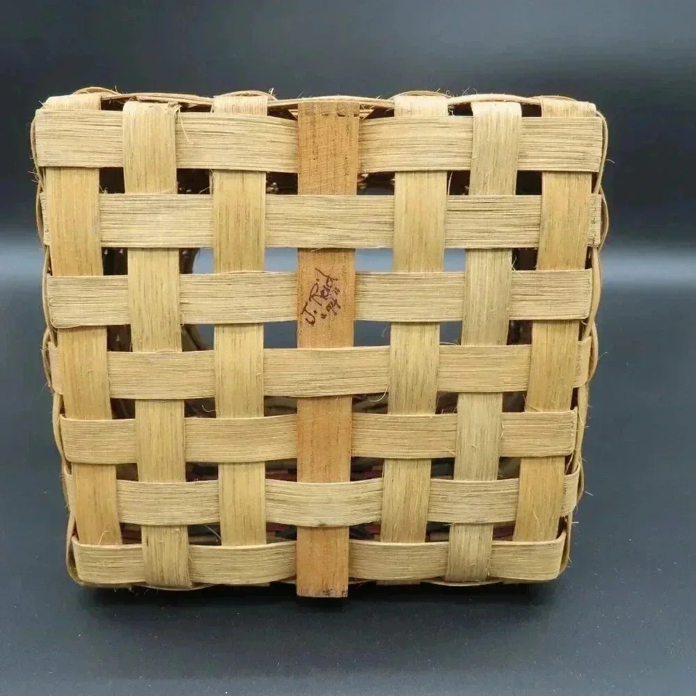 Vintage Woven Bucket Basket 12